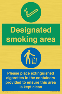 Designated smoking area
Please place extinguished cigarettes in the containers provided to ensure this area is kept clean